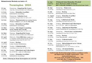 Terminplan 2024 Heimatverein Wechold
