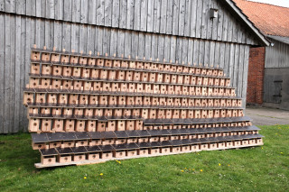 Reihenhaussiedlung Nistkästen